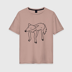 Женская футболка оверсайз Забавный волк