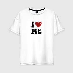 Женская футболка оверсайз I love me - heart y2k