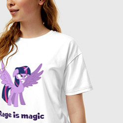 Футболка оверсайз женская Твайлайт Спаркл в ярости, цвет: белый — фото 2