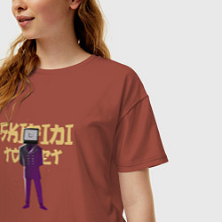 Футболка оверсайз женская Улыбка ТВ Мена, цвет: кирпичный — фото 2