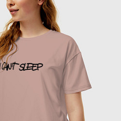 Футболка оверсайз женская I cant sleep, цвет: пыльно-розовый — фото 2