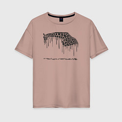 Женская футболка оверсайз Чернильный жираф