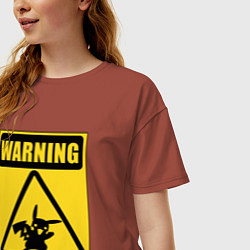 Футболка оверсайз женская Высокое напряжение, цвет: кирпичный — фото 2