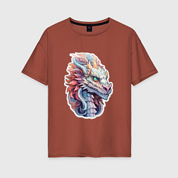 Женская футболка оверсайз Colorful dragon