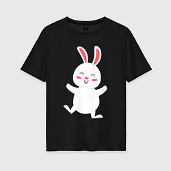 Женская футболка оверсайз Весёлый кролик