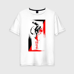 Женская футболка оверсайз Боевые искуства black and red
