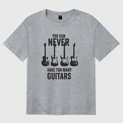 Футболка оверсайз женская Гитар не может быть очень много, цвет: меланж
