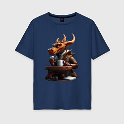 Женская футболка оверсайз Кофе-брейк дракона