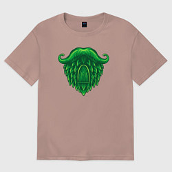 Футболка оверсайз женская Хмельная борода, цвет: пыльно-розовый