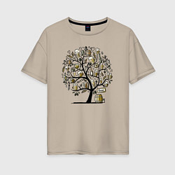 Женская футболка оверсайз Пивное дерево