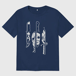 Футболка оверсайз женская Horror killers, цвет: тёмно-синий