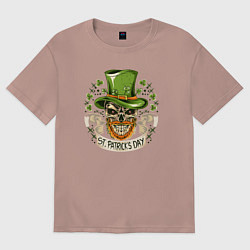 Футболка оверсайз женская St Patrick day, цвет: пыльно-розовый