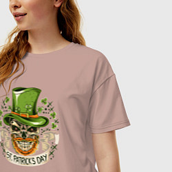 Футболка оверсайз женская St Patrick day, цвет: пыльно-розовый — фото 2