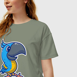 Футболка оверсайз женская Попугайчик, цвет: авокадо — фото 2