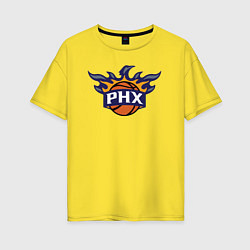 Футболка оверсайз женская Phoenix Suns fire, цвет: желтый