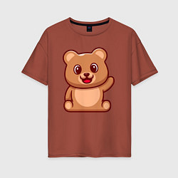 Женская футболка оверсайз Привет от медвежонка