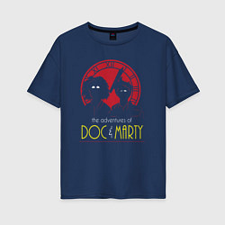 Женская футболка оверсайз Приключения Марти и Дока