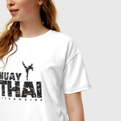 Футболка оверсайз женская Kickboxing muay thai, цвет: белый — фото 2