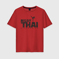 Футболка оверсайз женская Kickboxing muay thai, цвет: красный