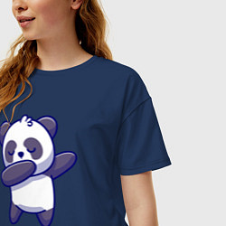 Футболка оверсайз женская Dabbing panda, цвет: тёмно-синий — фото 2