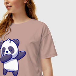 Футболка оверсайз женская Dabbing panda, цвет: пыльно-розовый — фото 2