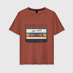Женская футболка оверсайз Музыка девяностых из кассет