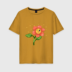 Женская футболка оверсайз Веселый цветик