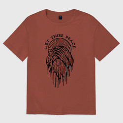 Женская футболка оверсайз Пусть всегда будет мир