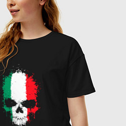 Футболка оверсайз женская Череп Италия, цвет: черный — фото 2