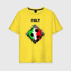 Футболка оверсайз женская Команда Италии, цвет: желтый