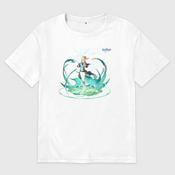 Футболка оверсайз женская Джинн Гуннхильдр из Геншин Импакт, цвет: белый