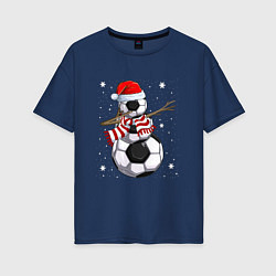 Женская футболка оверсайз Soccer snowman