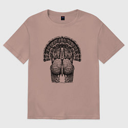 Женская футболка оверсайз Индейка анфас