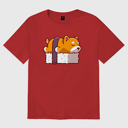 Футболка оверсайз женская Суши дог, цвет: красный