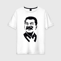 Футболка оверсайз женская Образ Сталина, цвет: белый