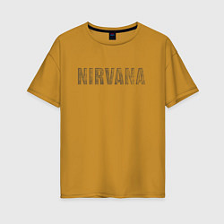 Футболка оверсайз женская Nirvana grunge text, цвет: горчичный