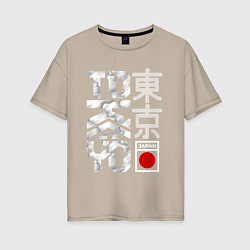 Женская футболка оверсайз Токио типографика