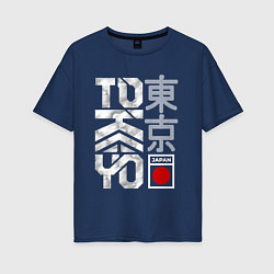 Женская футболка оверсайз Токио типографика