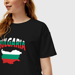 Футболка оверсайз женская Болгария, цвет: черный — фото 2