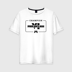 Женская футболка оверсайз GTA6 gaming champion: рамка с лого и джойстиком