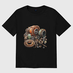 Женская футболка оверсайз Ржавые шестеренки