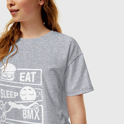 Футболка оверсайз женская Еда сон bmx, цвет: меланж — фото 2