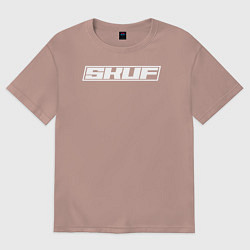 Футболка оверсайз женская Скуф белым, цвет: пыльно-розовый