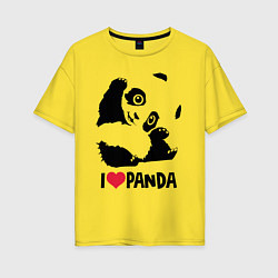 Футболка оверсайз женская I love panda, цвет: желтый