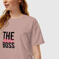 Футболка оверсайз женская The real boss, цвет: пыльно-розовый — фото 2