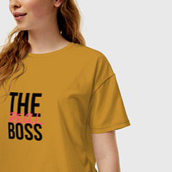 Футболка оверсайз женская The real boss, цвет: горчичный — фото 2