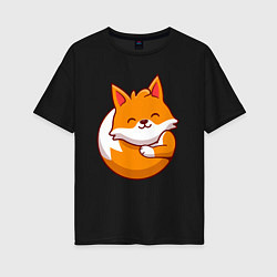 Женская футболка оверсайз Orange fox
