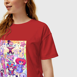 Футболка оверсайз женская The amazing digital circus together, цвет: красный — фото 2