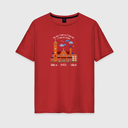 Женская футболка оверсайз Беларусь Минск Красный кастёл