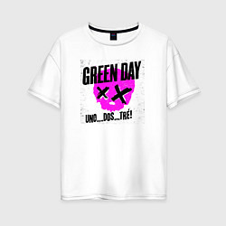 Женская футболка оверсайз Green Day uno dos tre